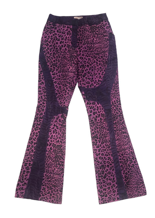 Open Aestheic leopard print purple color pants