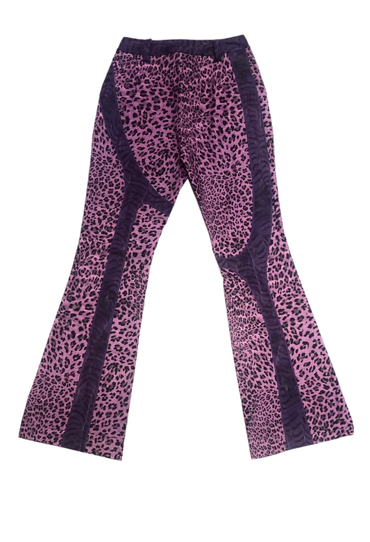 Open Aestheic leopard print purple color pants