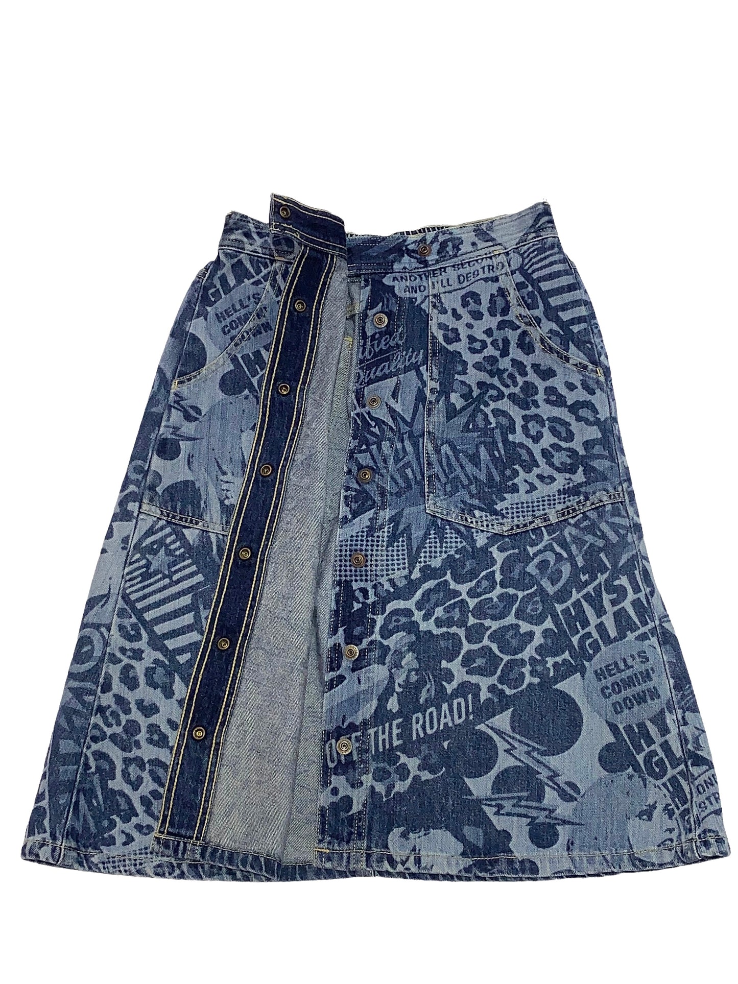 Vintage Hysteric Glamour Leopard print Denim Skirt
