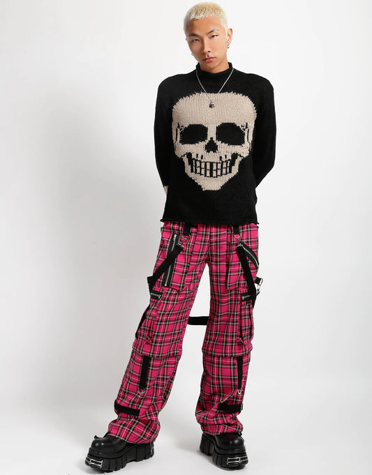 TRIPP NYC STRAP TO STRAP PANT PINK PLAID