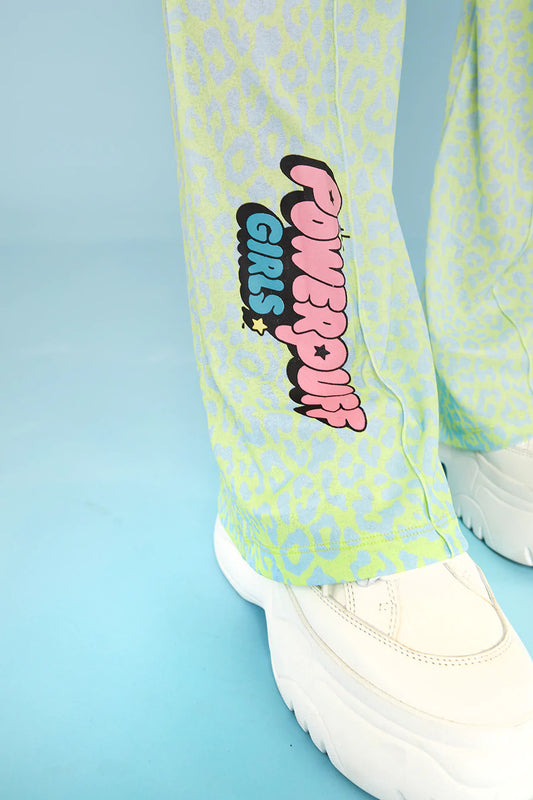 POWERPUFF GIRLS LEOPARD PRINT FLARES