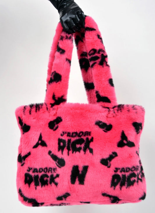 Namilia J'ADORE DICK JACQUARD FAUX FUR TOTE BAG