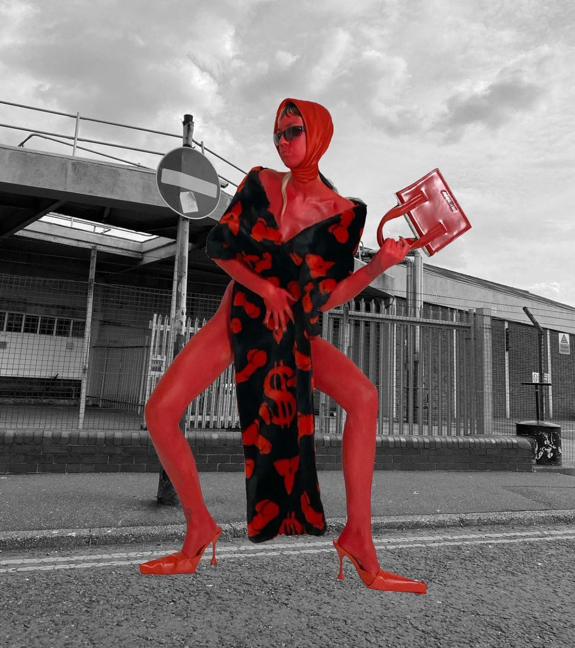 Namilia MONOGRAM FAUX FUR SCARF