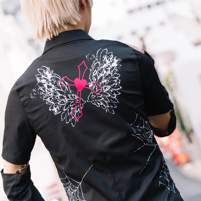 ACDC Rag EMOパンクメンヘラチャン シャツPunk Menhera Chan Shirt Black