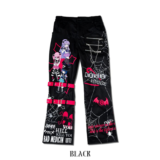 ACDC Rag EMO Punk Menhera Chan Long Pants Black/ White