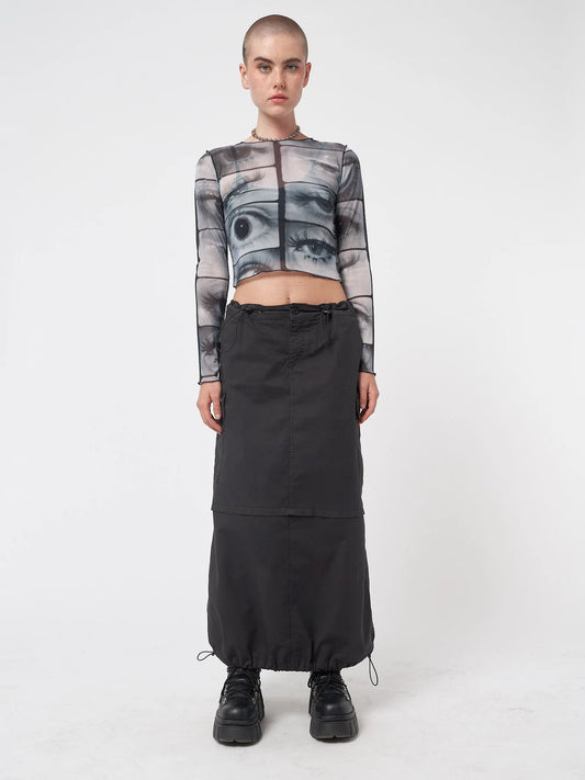 Minga London MIRROR EYES MESH CROP TOP