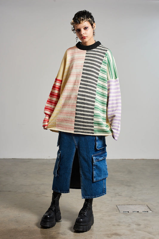 Ragged Priest SPLICED STRIPE JUMPER