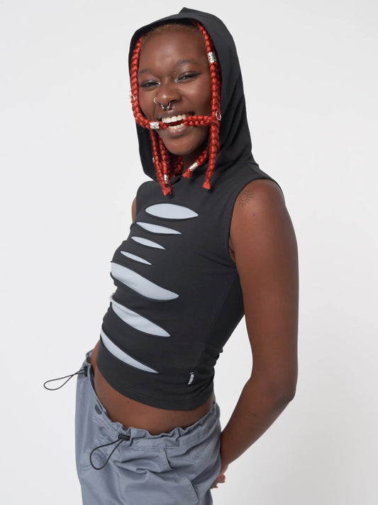 Minga London STORMY SLASH HOODED VEST TOP