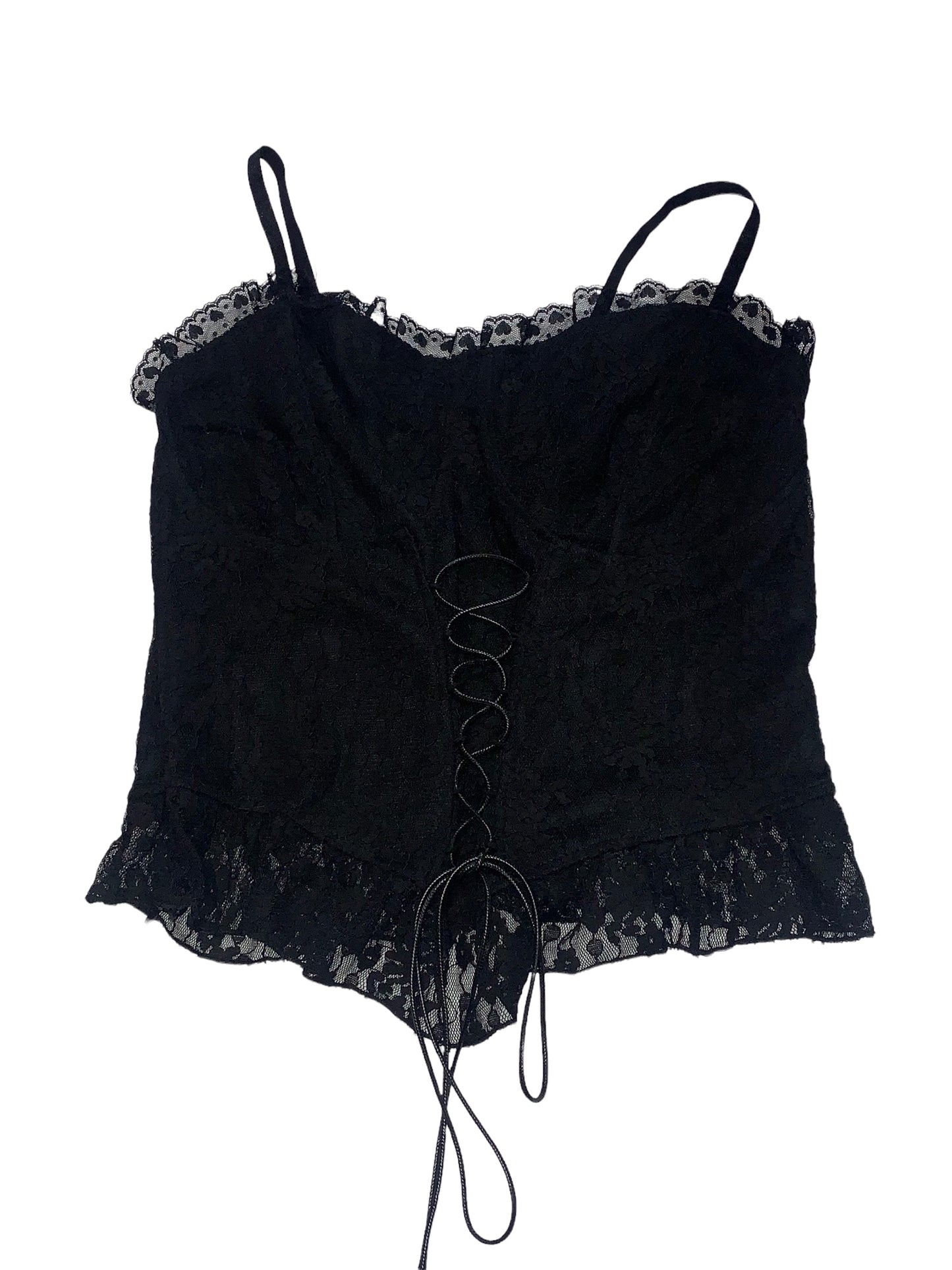 Gothic style black lace corset top