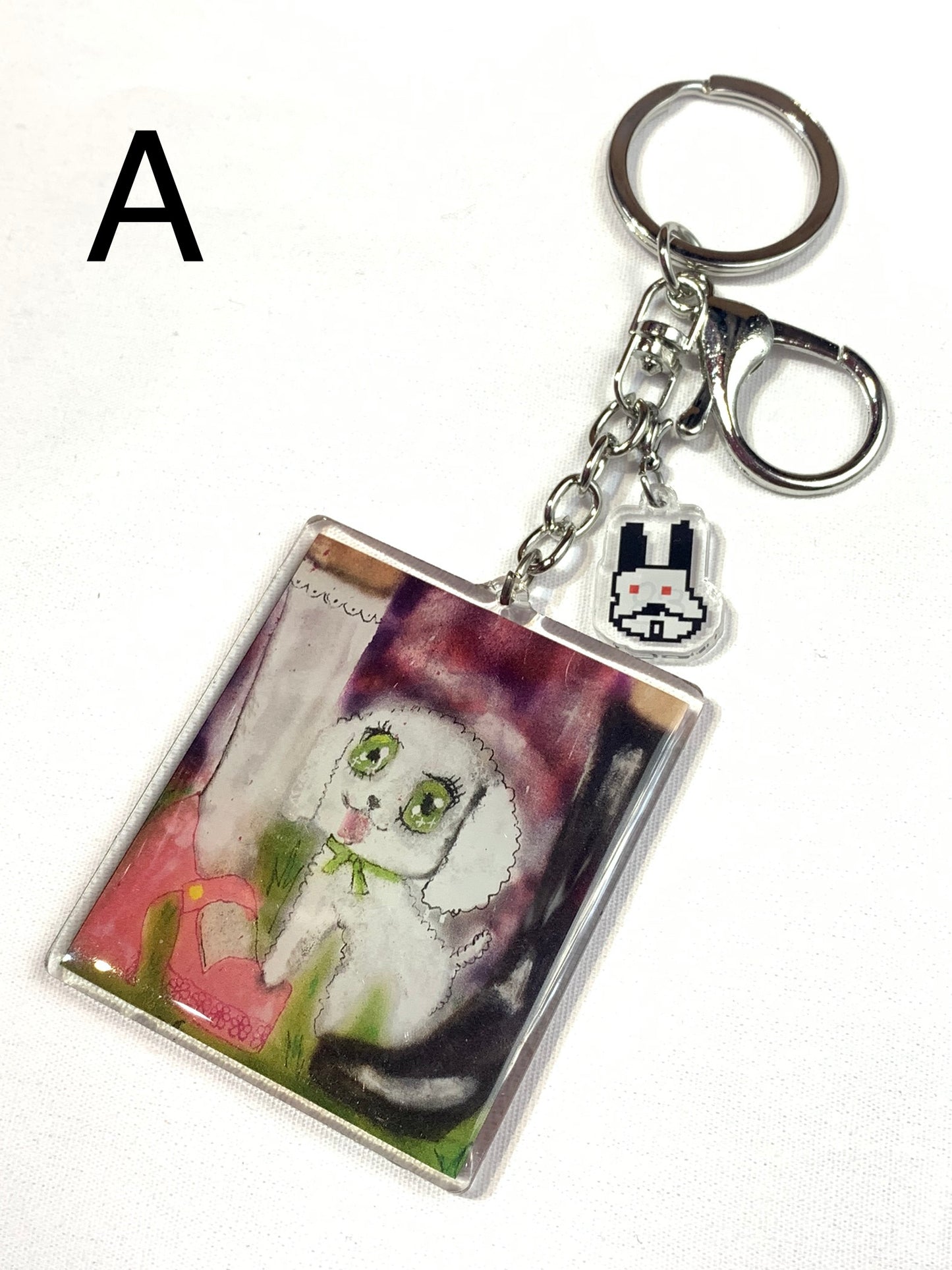 ✨E8迷你畫作水晶滴膠鎖匙扣Keychains