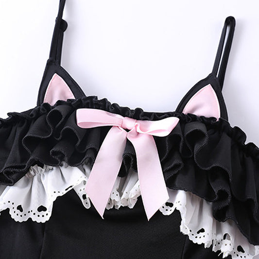 Kitty kawaii swimsuit (Black)