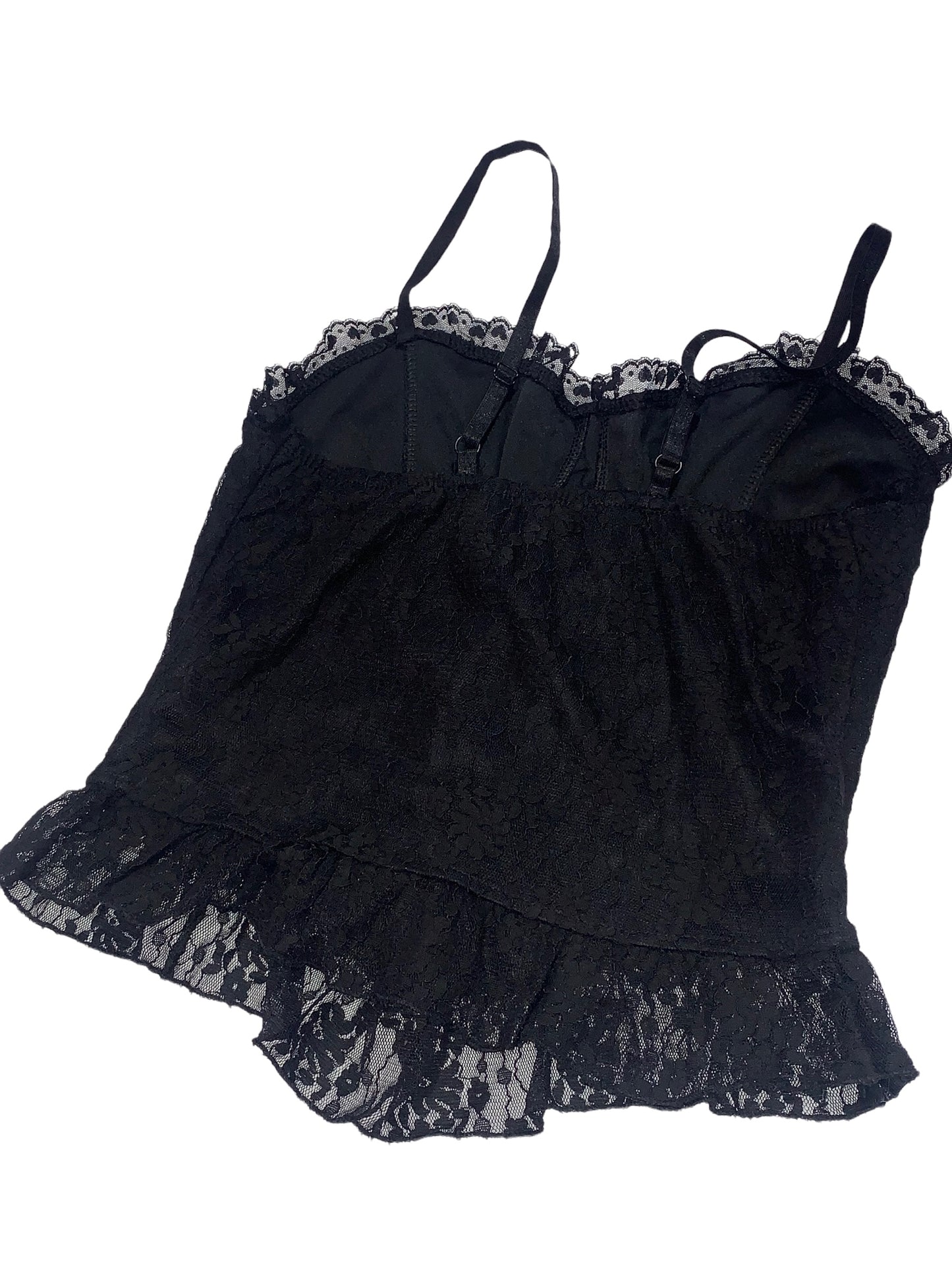 Gothic style black lace corset top