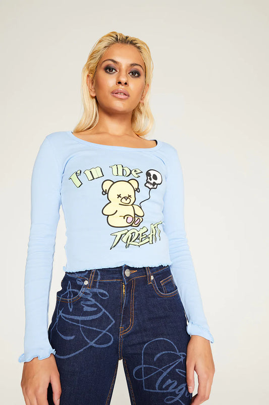 IM THE TREAT BLUE LONG SLEEVE 上身衫