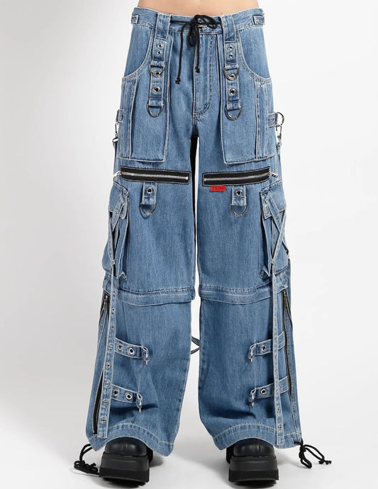 TRIPP NYC DENIM X-STRAP PANTS-BLUE