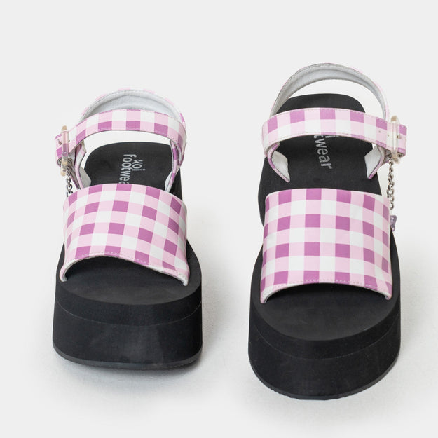 Koi Flying Whispers Purple Plaid Butterfly Sandals