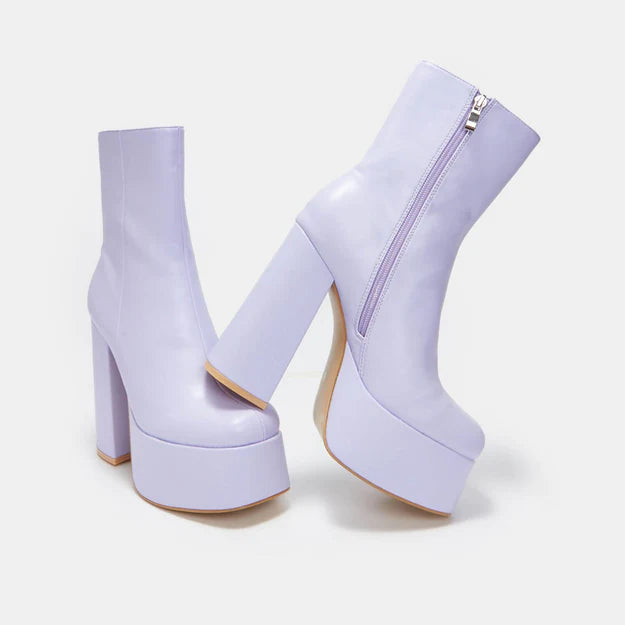 Koi Lexus Purple Platform Heeled Boots