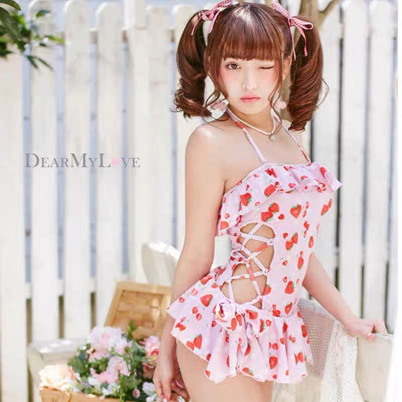 strawberries kawaii swimsuit