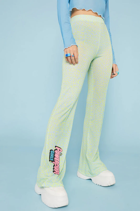 POWERPUFF GIRLS LEOPARD PRINT FLARES