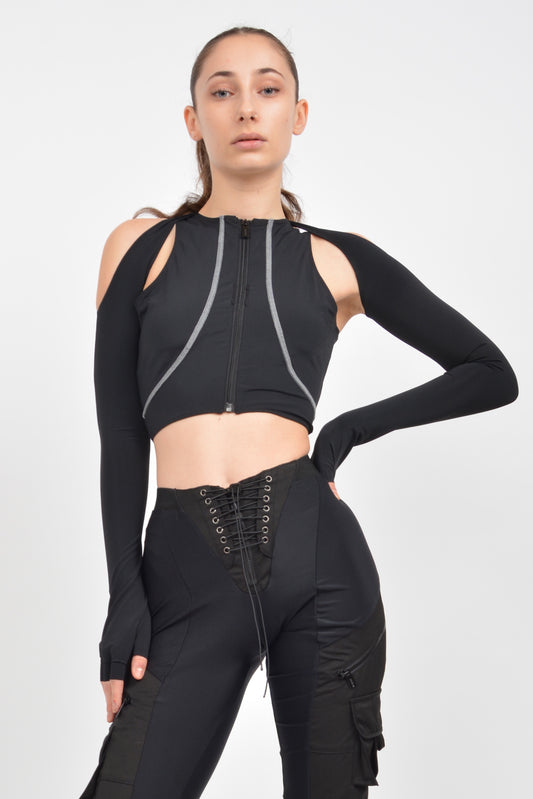 Namilia SPEED CROP TOP WITH DETACHABLE SLEEVES