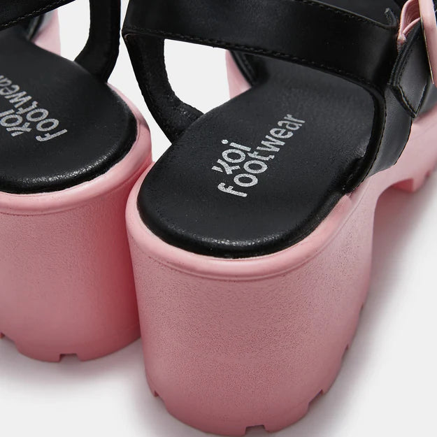 Koi Romance Rebel Pink Heart Sandals