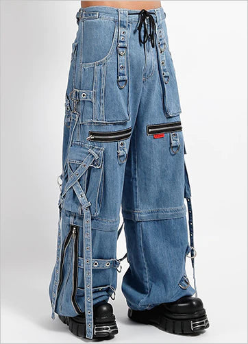 TRIPP NYC DENIM X-STRAP PANTS-BLUE