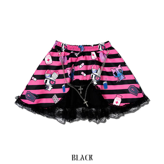 ACDC Rag 病みかわパンク Punk Skirt Black/ Pink