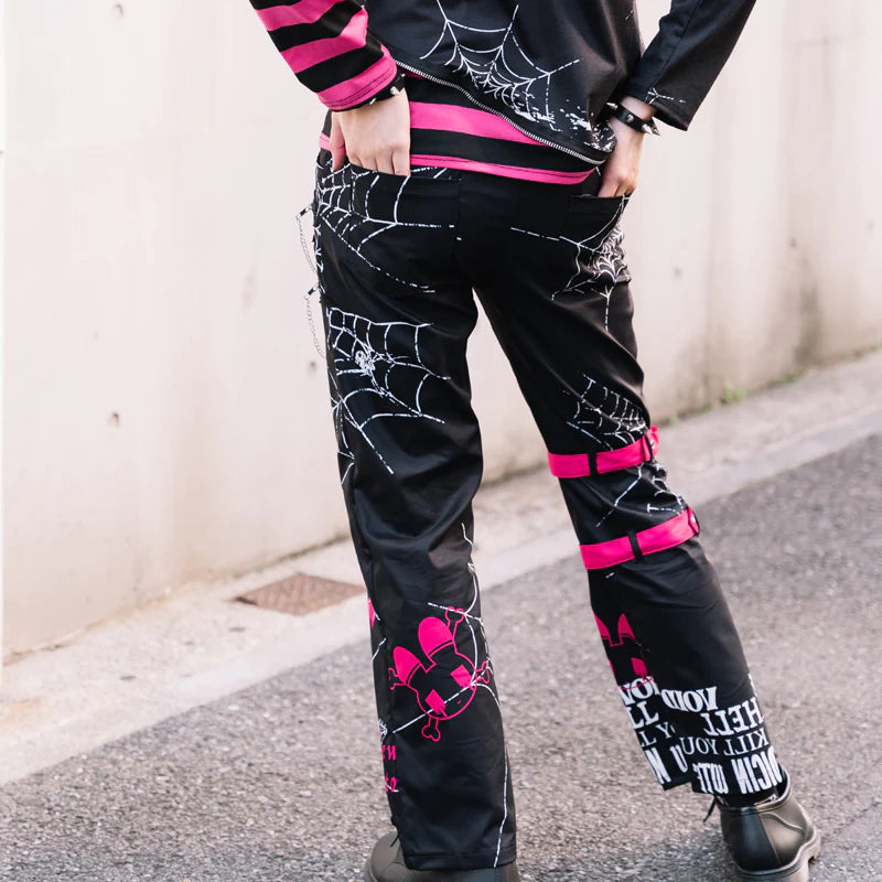 ACDC Rag EMO Punk Menhera Chan Long Pants Black/ White – Running Ashtray