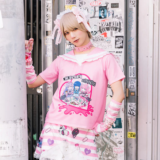 ACDC Rag 病みかわパンクメンヘラチャン セーラーTEE PINK