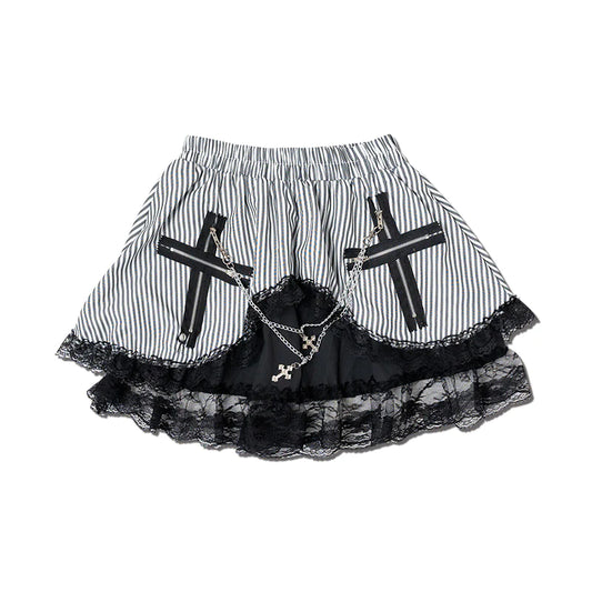 ACDC Rag W-Cross Skirt Black&white