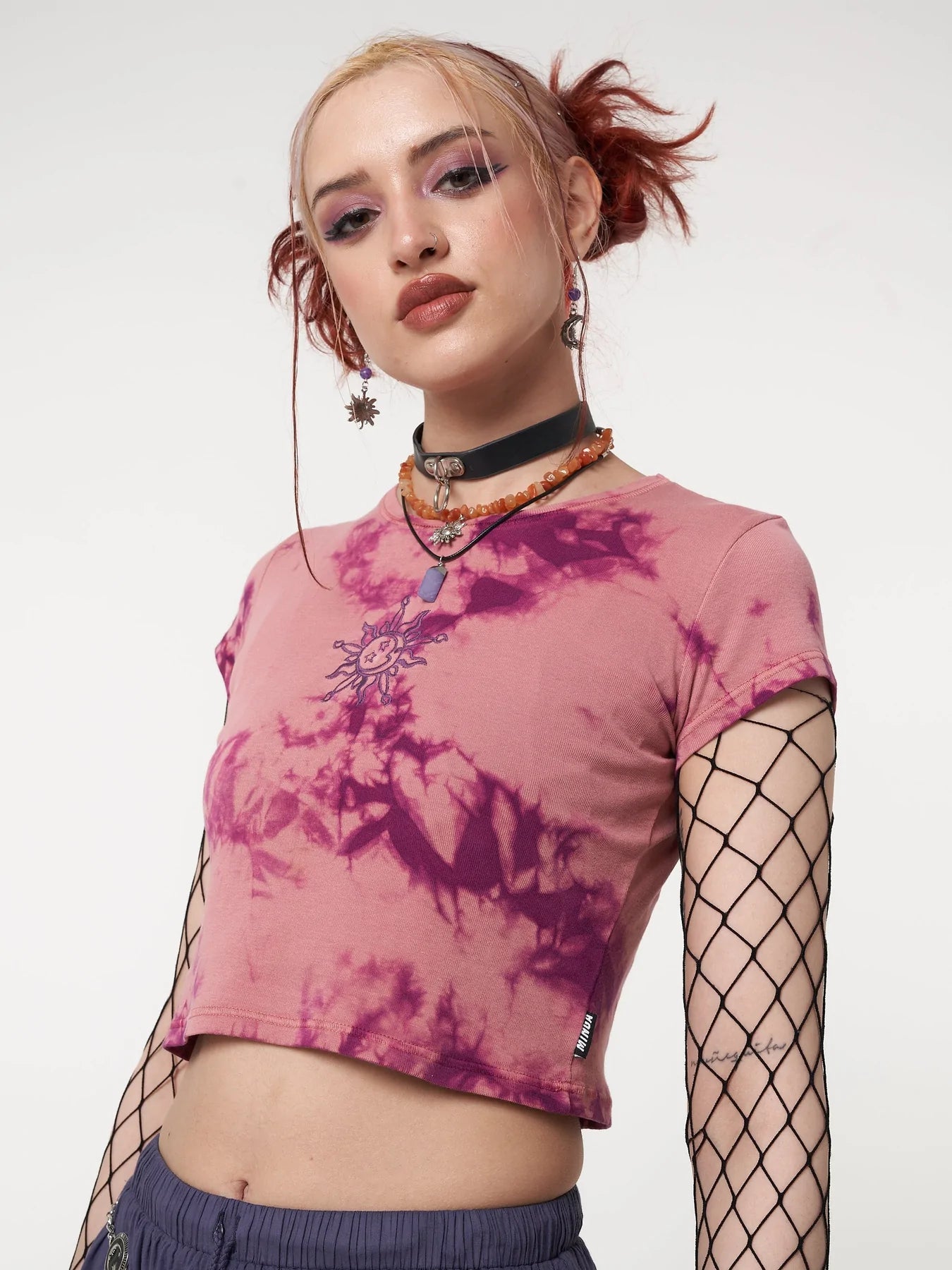 Minga London MYSTIC SUN TIE DYE CROP TEE