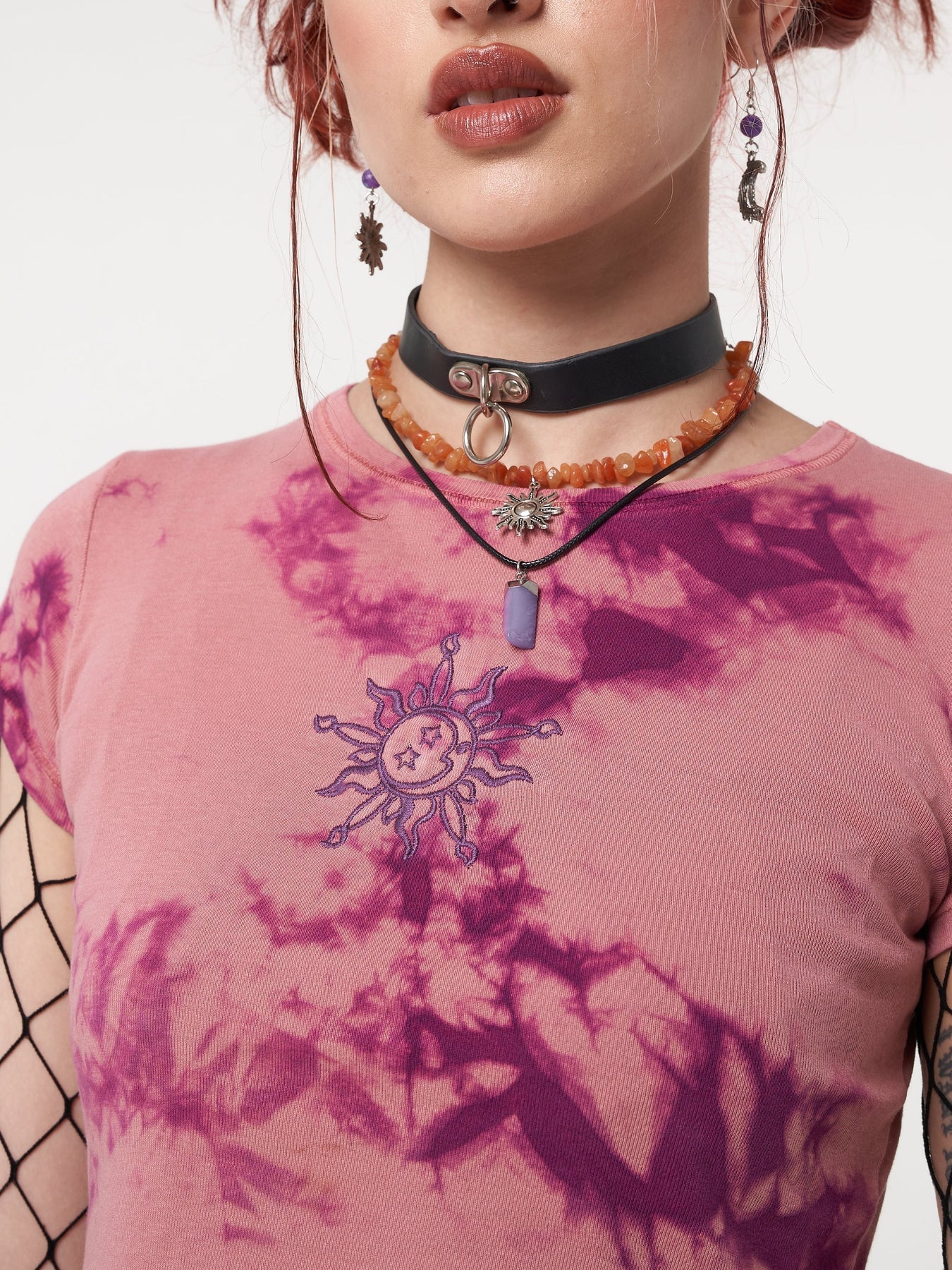 Minga London MYSTIC SUN TIE DYE CROP TEE