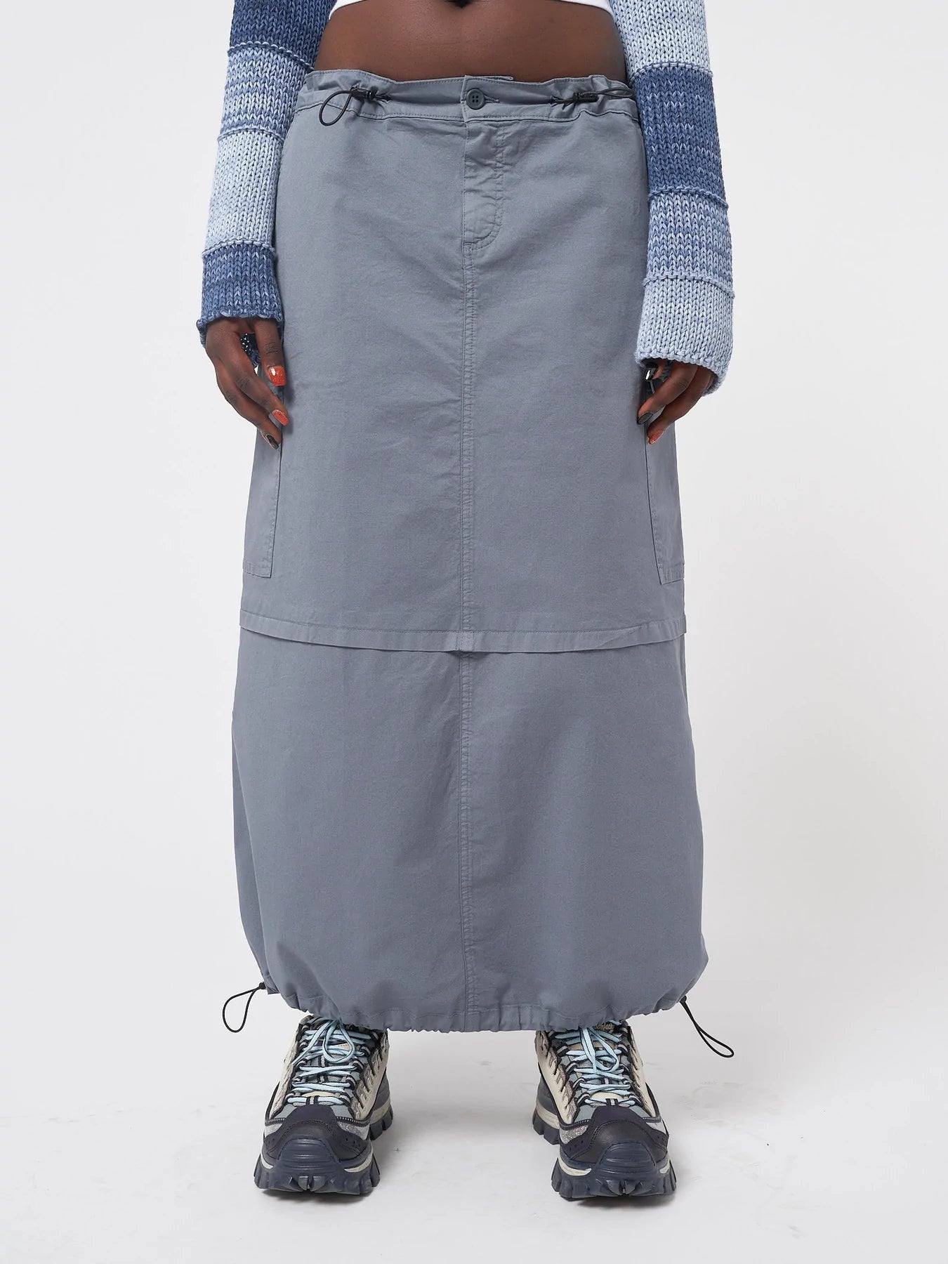 Minga London RUBY STONE BLUE MAXI TECH CARGO SKIRT