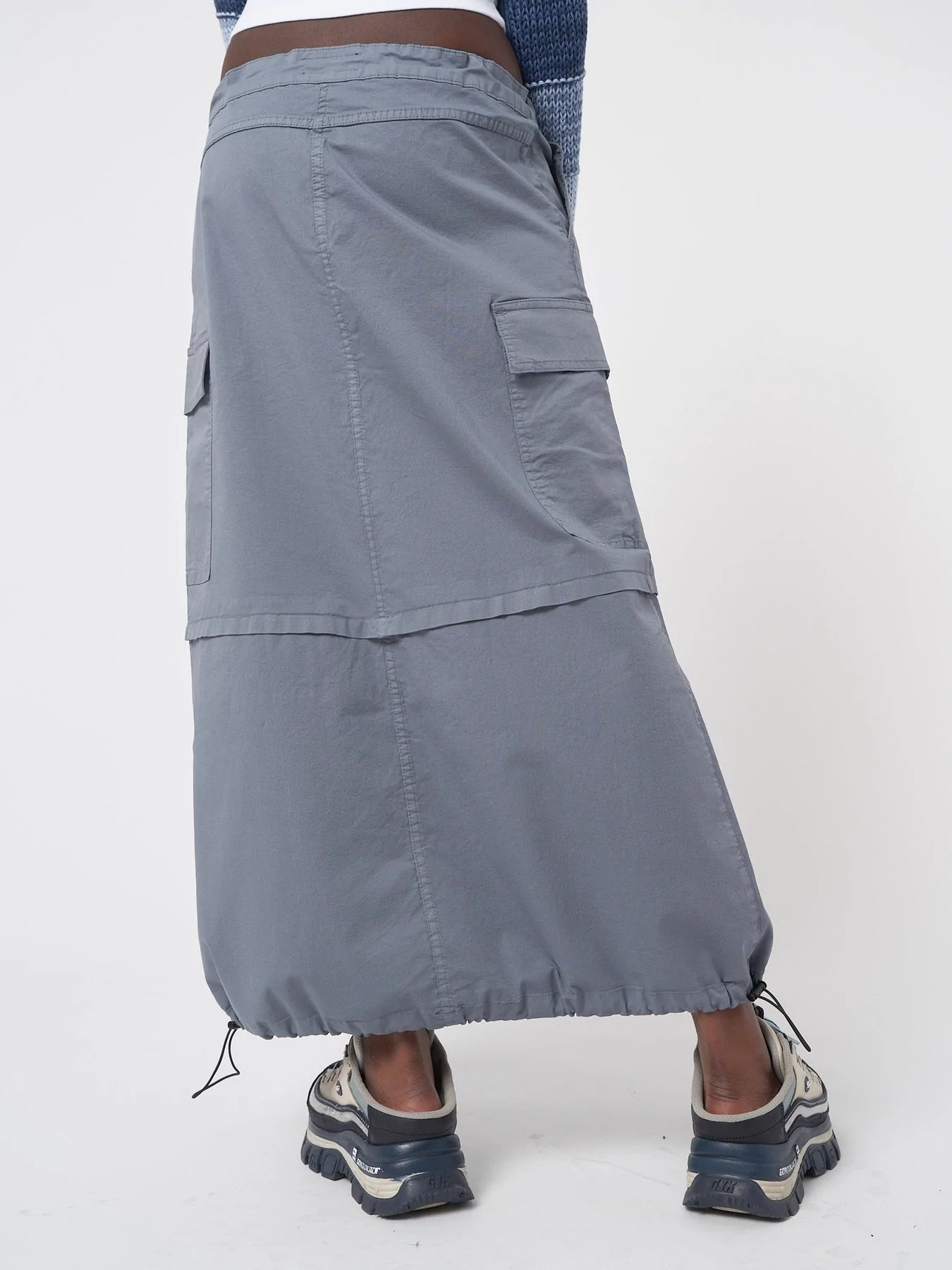 Minga London RUBY STONE BLUE MAXI TECH CARGO SKIRT