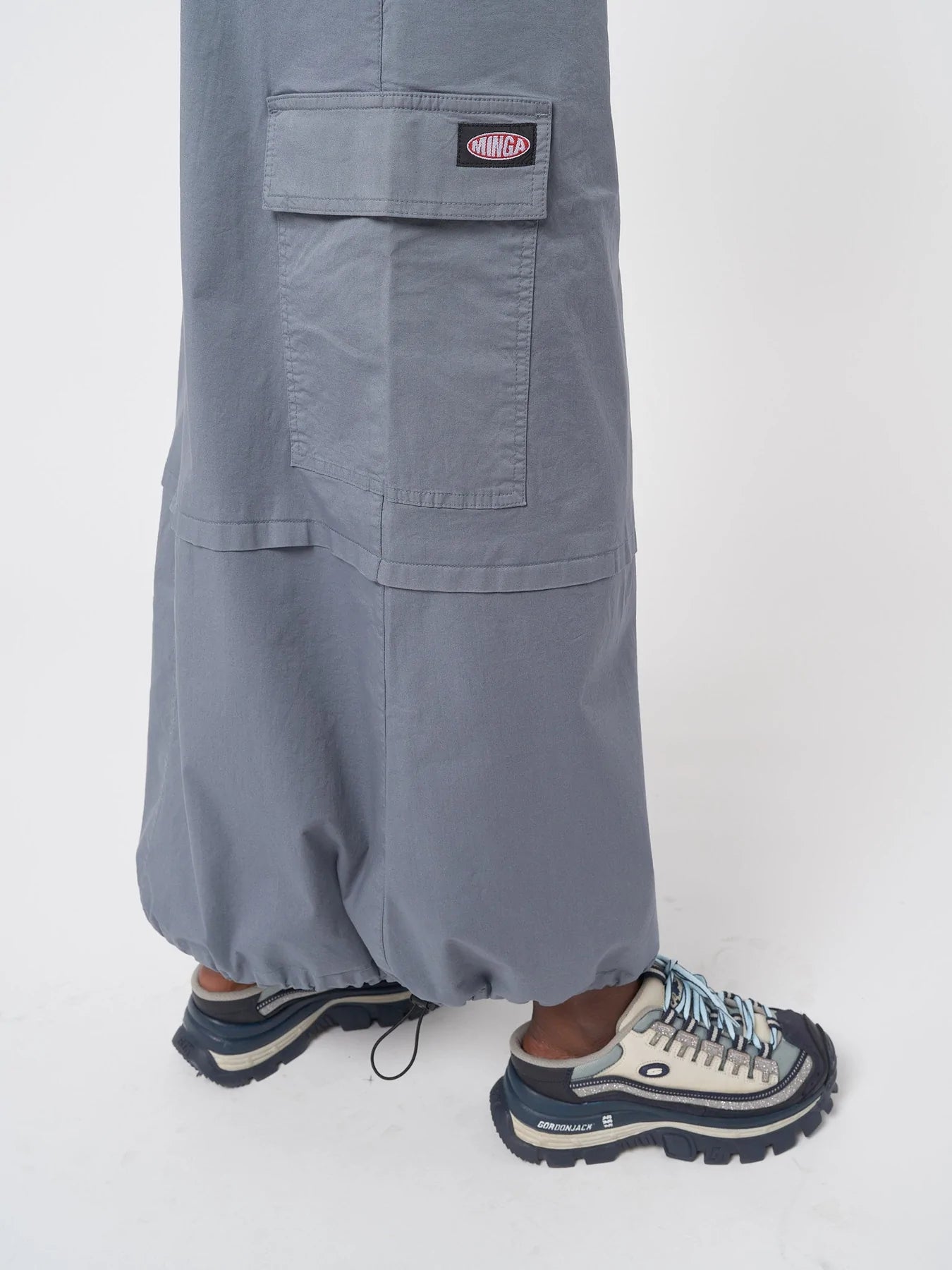 Minga London RUBY STONE BLUE MAXI TECH CARGO SKIRT