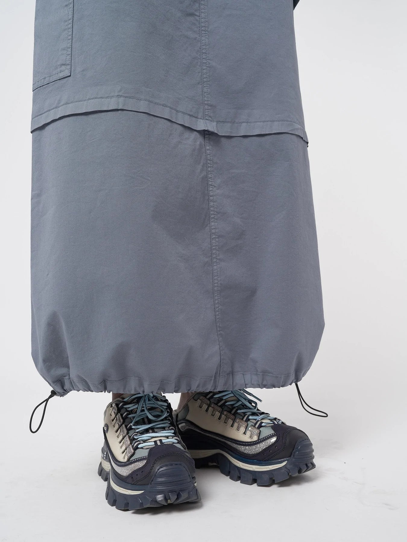 Minga London RUBY STONE BLUE MAXI TECH CARGO SKIRT