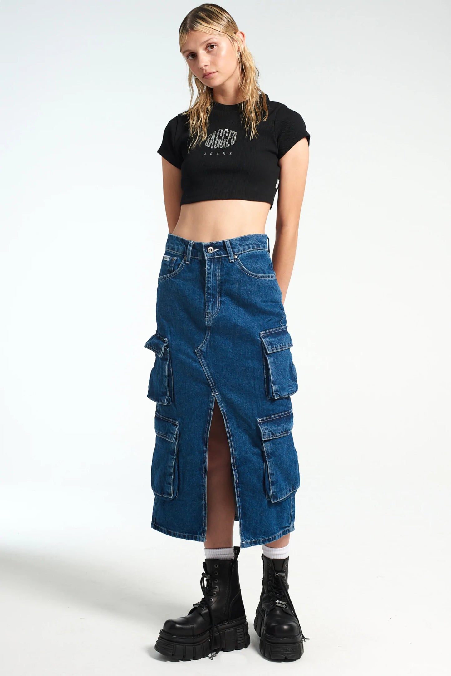 Ragged Priest SODA COMBAT SKIRT - BLUE